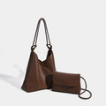 #129 Women Brown Woven Tote Bag