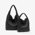 #119 Black Hand Woven Hobo Tote Bag